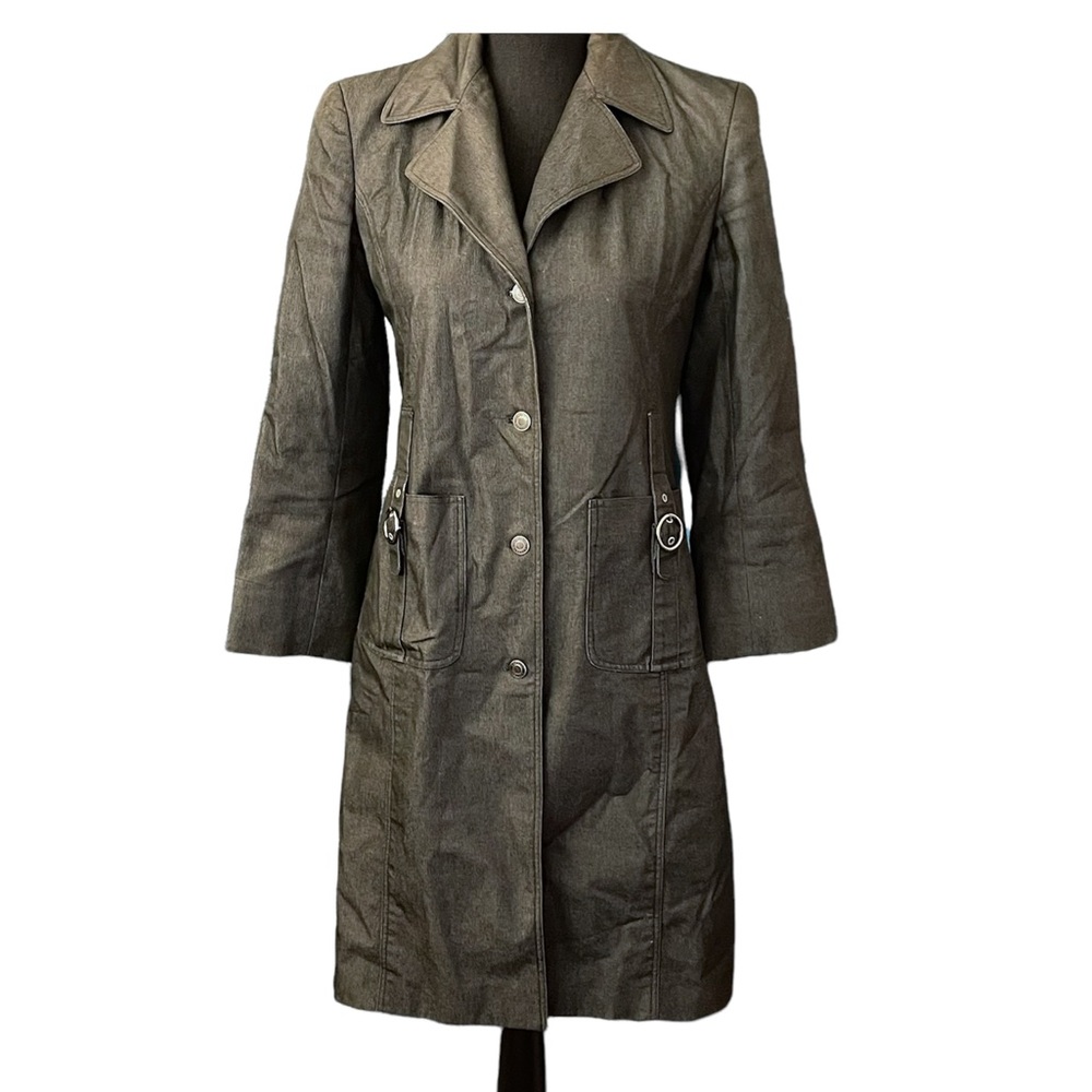 Cynthia Cynthia Steffe charcoal denim trench coat